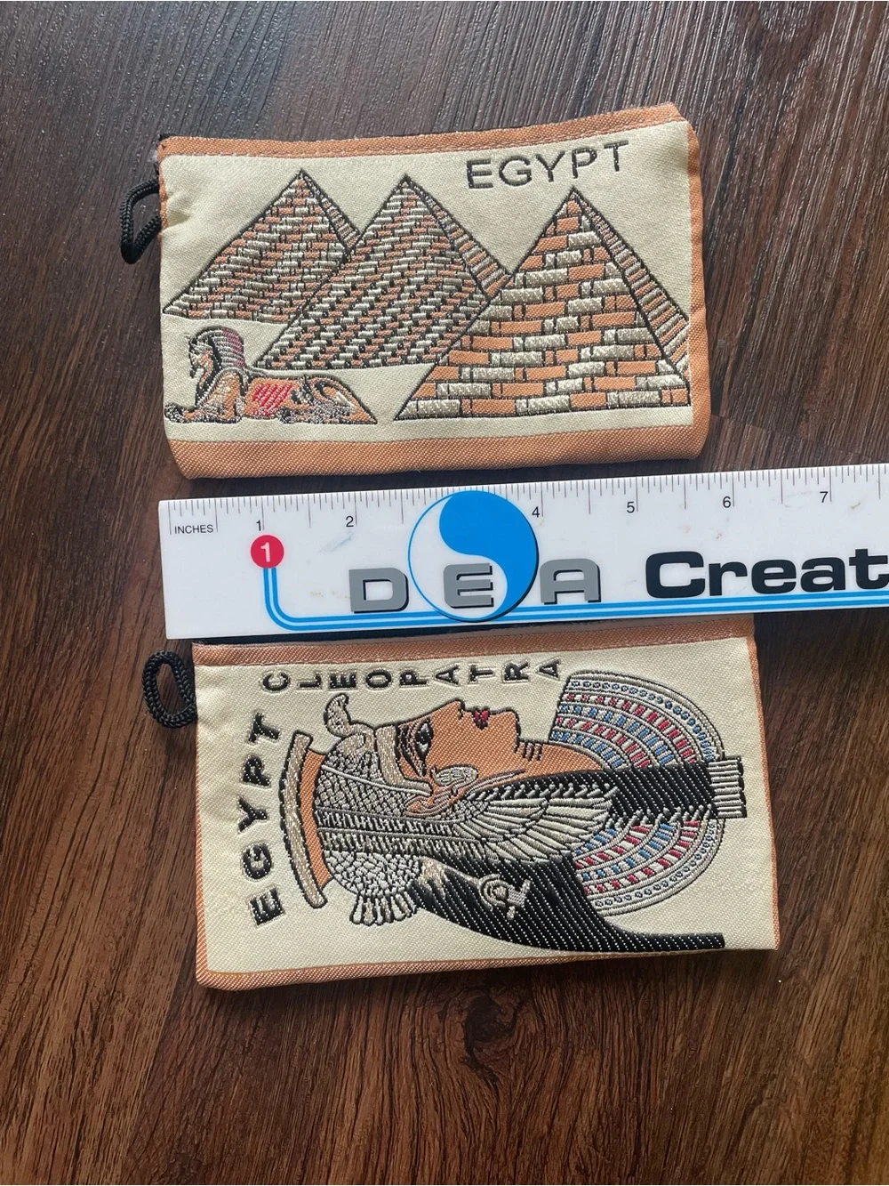 Egypt Tourist Souvenir Tote Bag With 2 Wallets Cleopatra Pyramids Hieroglyph NIP